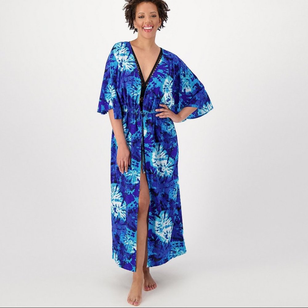Belle Beach by Kim Gravel Petite Tie Front Swim Cover-Up  6960